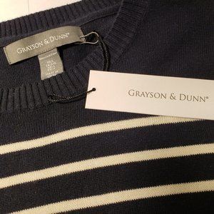 Grayson & Dunn - Crewneck Light Sweater - Blue / White